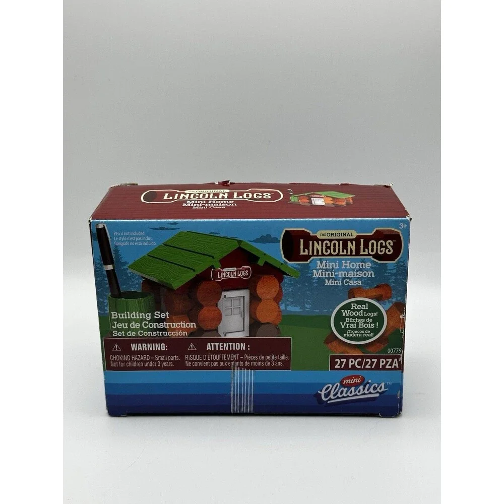 Lincoln Logs Mini Classics Mini Home Building Set 00779 - 25 Pieces INCOMPLETE